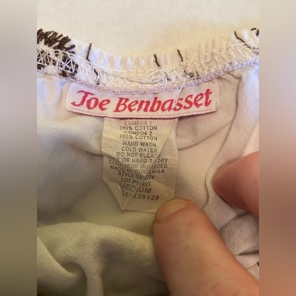 Joe Benbasset Brown/White Pull-On Eyelet Lace Hem Floral Lined Skirt Size Medium - Picture 5 of 8